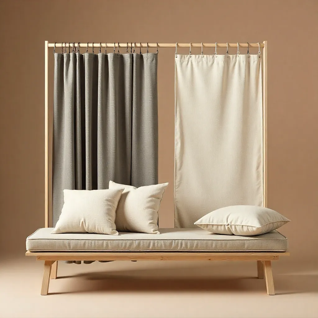 Balkon med komfortable puder og tæpper