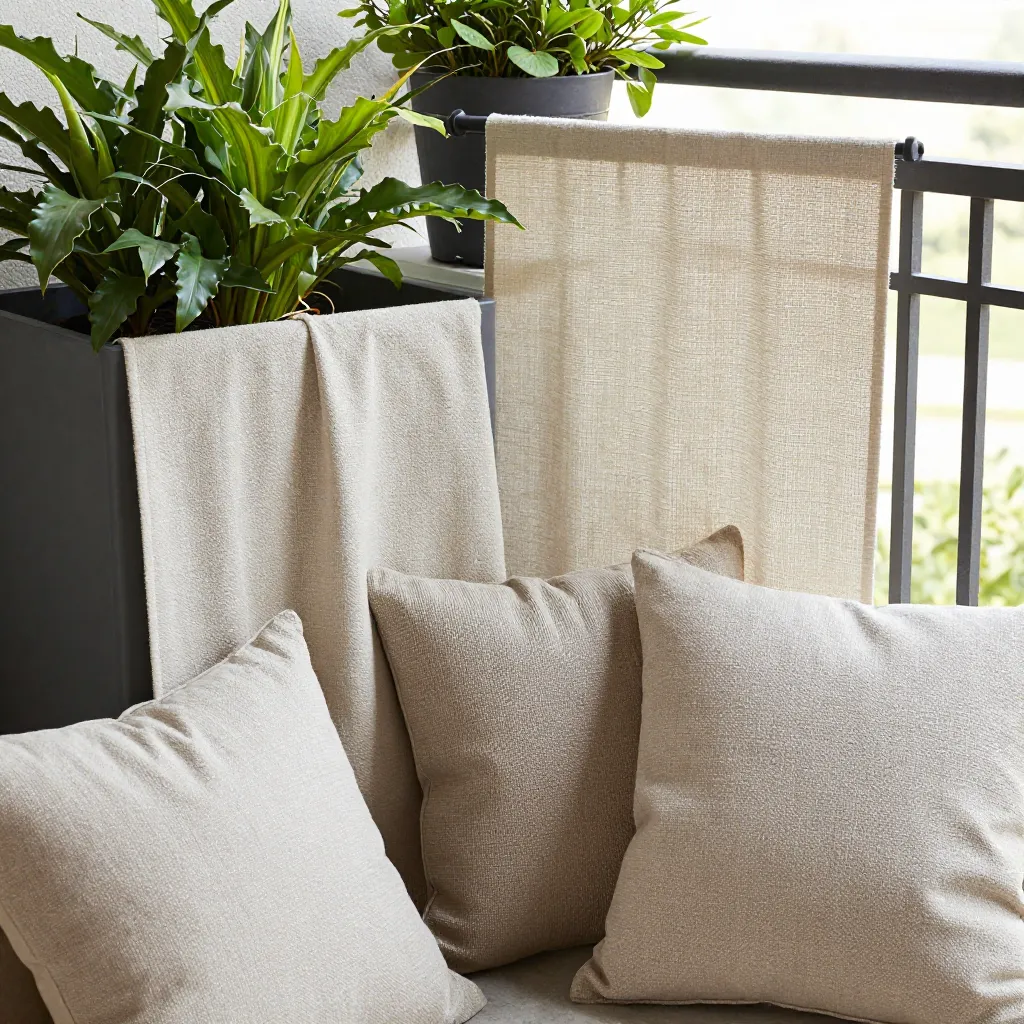 Lin tekstiler til balkon