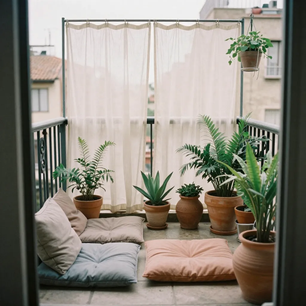 Hyggelig balkonindretning
